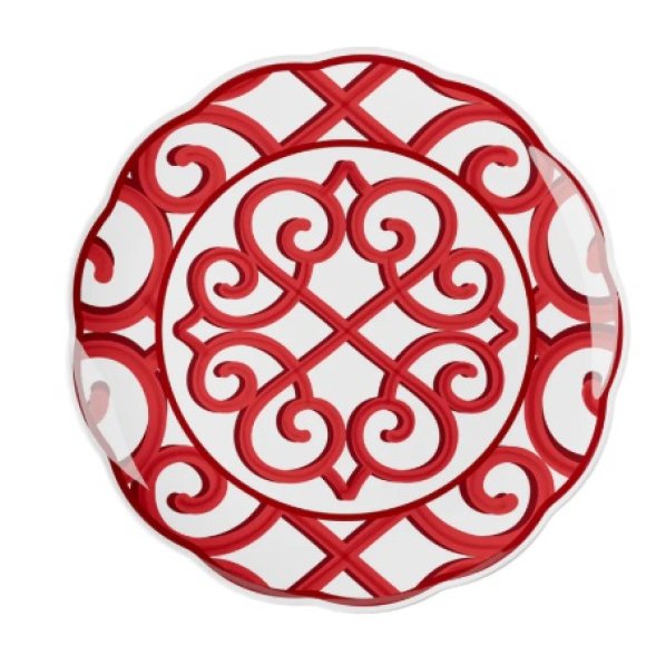 GUZZINI NATALE VASSOIO TONDO GRANDE HARMONIA ROSSO 45,5xh3,2 CM