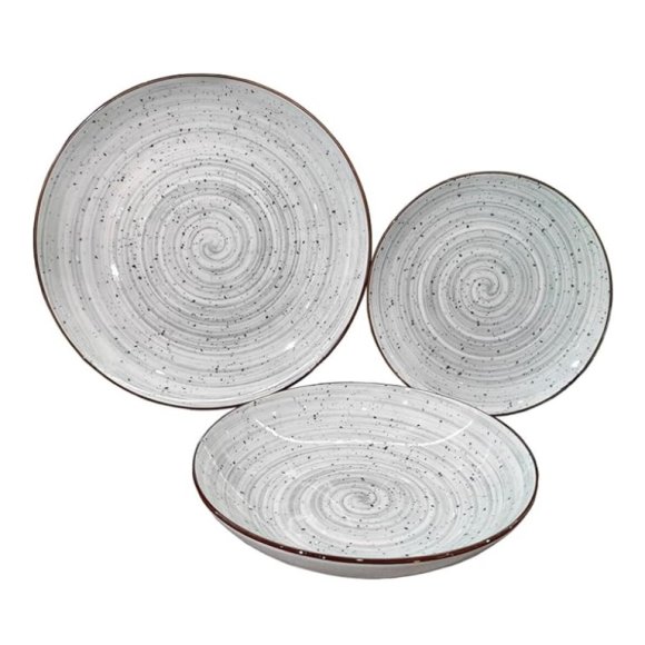 VERSA STOVIGLIE IN PORCELLANA 18 PEZZI LUA GRIGIO  