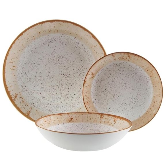 VERSA STOVIGLIA IN PORCELLANA 18 PEZZI PROVENCE MARRONE  