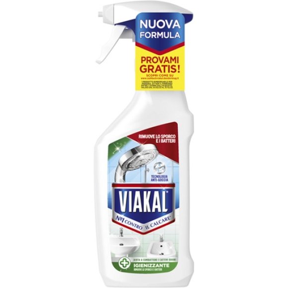Viakal Spray Igienizzante Anticalcare 515 ml - Rimuove Sporco e Batteri