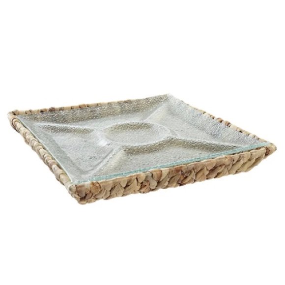 ITEM VASSOIO IN FIBRA DI VETRO 33X33X5 CM - TRASPARENTE ITEM VASSOIO IN FIBRA DI VETRO 33X33X5 CM - TRASPARENTE