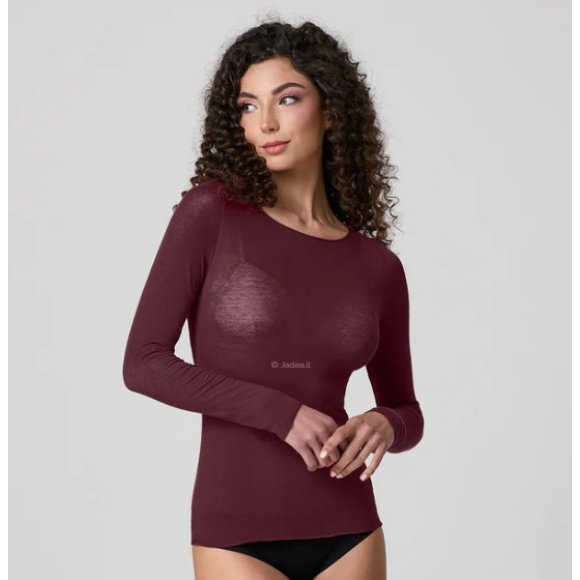 JADEA-MAGLIA DONNA IN CASHMERE MANICA LUNGA COD.4064- VINACCIA