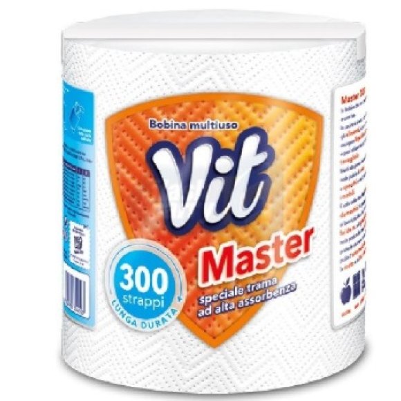 VIT BOBINE MASTER 300 STRAPPI ROTOLI MAXI DI CARTA USA E GETTA MULTIUSO ASSORBENTE