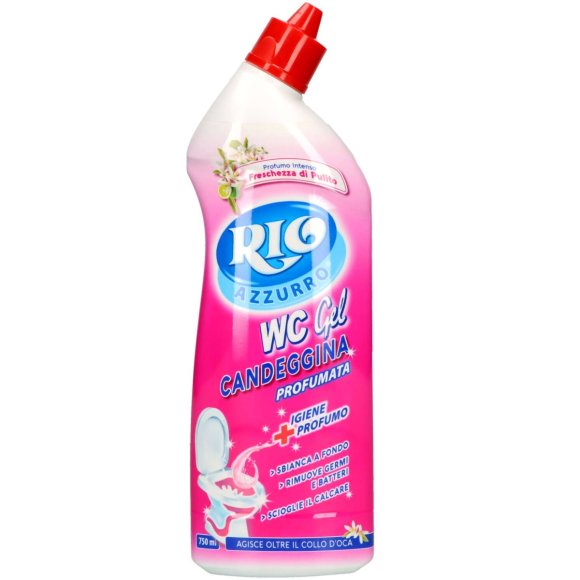 Rio Azzurro WC Gel con Candeggina Profumata – Igiene + Profumo Freschezza di Pulito, 750 ml