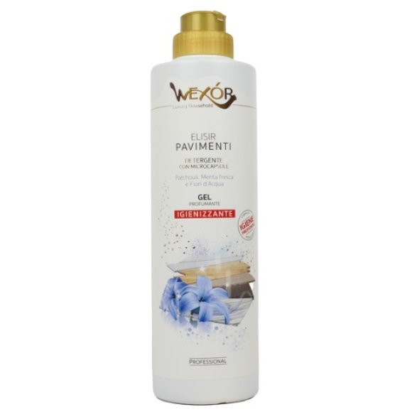 WEXOR ELISIR PAVIMENTI DETERGENTE GEL PROFUMANTE IGIENIZZANTE PATCHOULI, MENTA FRESCA E FIORI D'ACQUA - 750 ML WEXOR ELISIR PAVIMENTI DETERGENTE GEL PROFUMANTE IGIENIZZANTE PATCHOULI, MENTA FRESCA E FIORI D'ACQUA - 750 ML