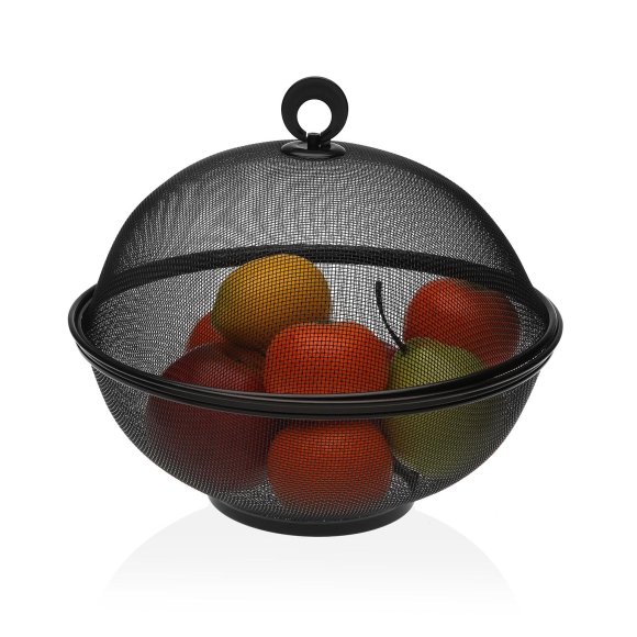 CESTO FRUTTA CON COPERCHIO - NERO