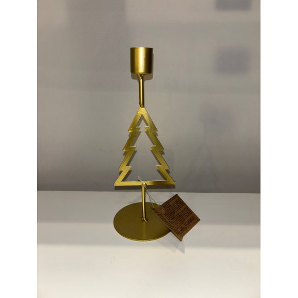 NATALE- PORTACANDELA ORO IN METALLO CANDELA- FANTASIE ASSORTITI