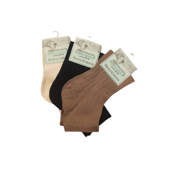 HENRY COTTONS CALZINO DONNA ART.HF60411 3 PEZZI - COLORI ASSORTITI 