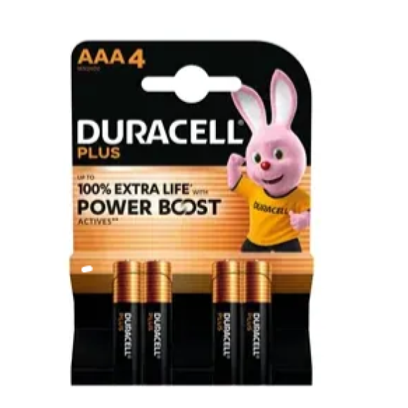  Pila ministilo AAA - 1,5V - Plus Powerboost - MN2400 - Duracell - blister 4 pezzi