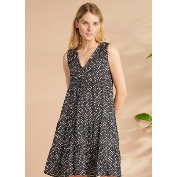 NOIDINOTTE - ABITO CORTO DONNA IN VISCOSA COD. LA3060AB - NERO