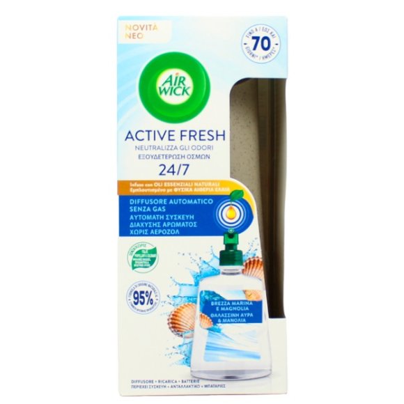 AIR WICK ACTIVE FRESH PROFUMATORE ABIENTE COMPLETO BREZZA MARINA E MAGNOLIA