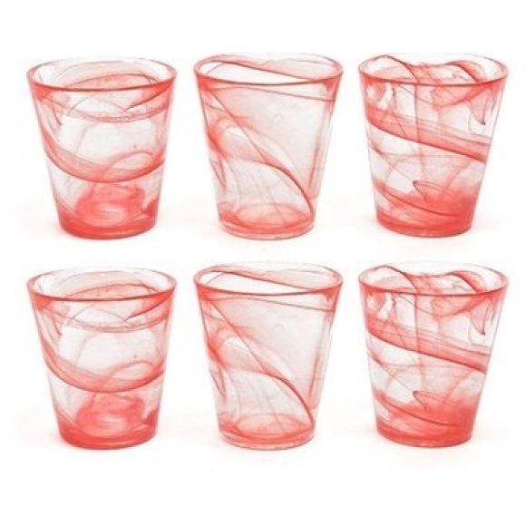 SET 6 BICCHIERI "ALABASTRO" - ROSSO