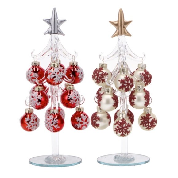 NATALE-ALBERO DI NATALE+PALLINE IN VETRO 