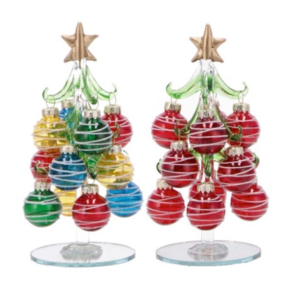 NATALE-ALBERO DI NATALE+PALLINE IN VETRO  