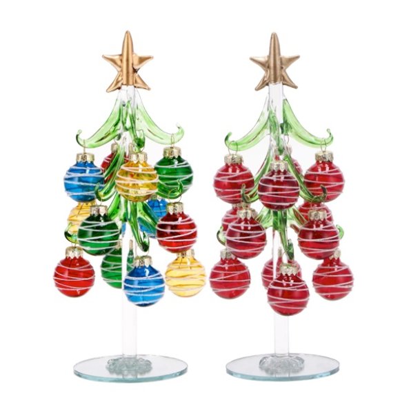 NATALE- ALBERO DI NATALE+PALLINE IN  VETRO 