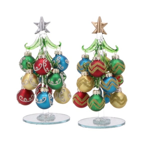 NATALE- ALBERO DI  NATALE+PALLINE IN  VETRO
