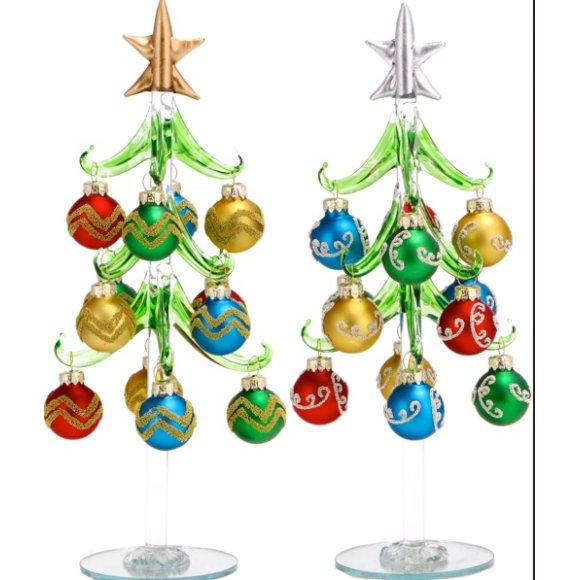 NATALE-ALBERO DI NATALE+PALLINE IN VETRO 