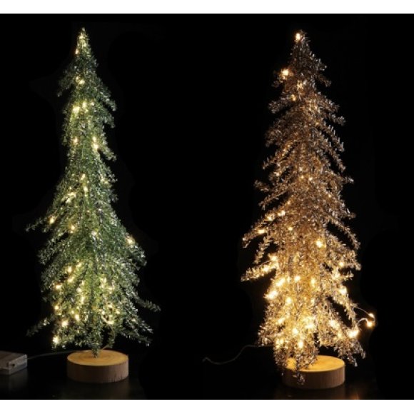 NATALE-ALBERO DI NATALE IN FERRO E LEGNO CON 80 LED- 9,5XH.CM.50