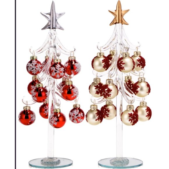 NATALE- ALBERO DI NATALE+PALLINE  IN VETRO 