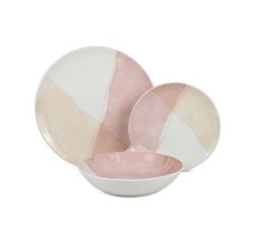 SERVIZIO 18 PIATTI IN PORCELLANA - SFUMATURE DI ROSA