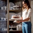 GUZZINI - ALZATA CON CAMPANA PICCOLA "TIFFANY" - BIANCO LATTE