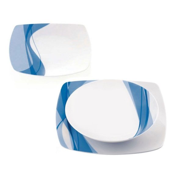 GUZZINI - SET 18 PIATTI IN PORCELLANA "AQUA"