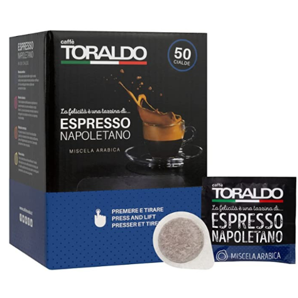 TORALDO BOX CIALDE PZ 150 MISCELA ARABICA FILTRO CARTA STANDARD ESE 44 MM