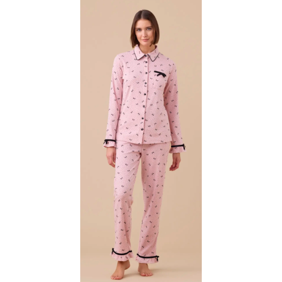 NOI DI NOTTE-Pigiama Donna Caldo Cotone Art Romantic FA9285 