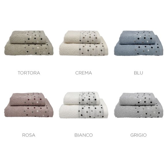 VINGI - COPPIA ASCIUGAMANI "AGATA" - COLORI ASSORTITI