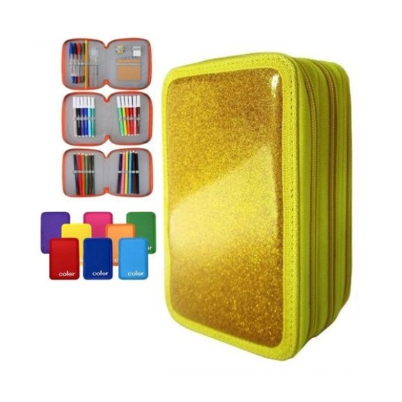 ASTUCCIO 3 ZIP MY COLOR GLITTER