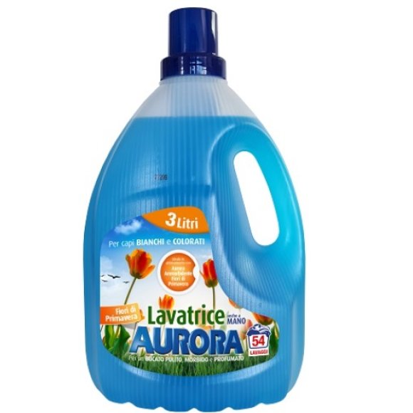 Aurora Lavatrice Fiori di Primavera - Detersivo Liquido per Bucato 3L (54 Lavaggi)
