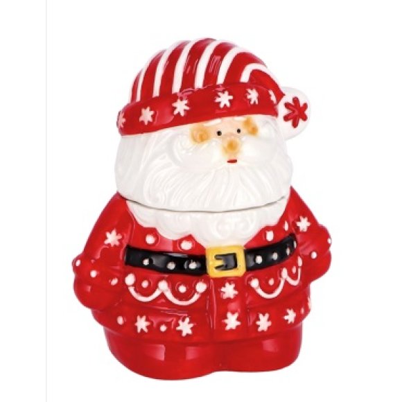 NATALE-SCATOLA IN CERAMICA A FORMA DI BABBO NATALE