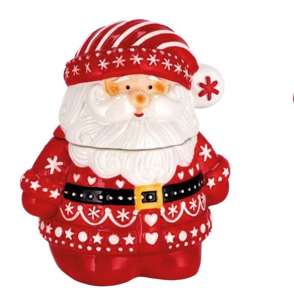 SCATOLA IN CERAMICA A FORMA DI BABBO NATALE  