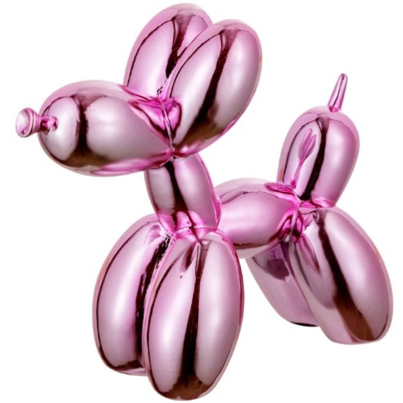 STATUETTA "BALLOON DOG" DECORAZIONE IN RESINA - ROSA