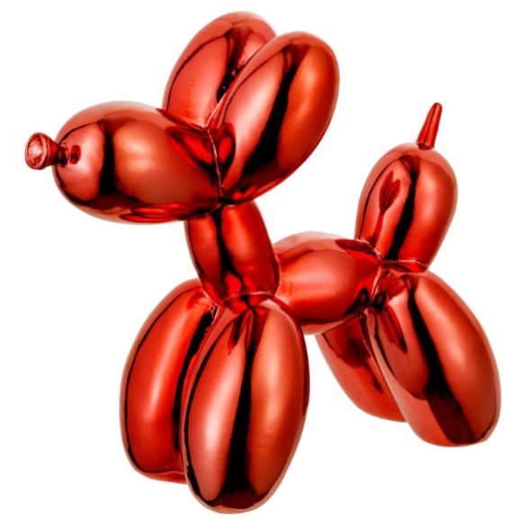 STATUETTA "BALLOON DOG" DECORAZIONE IN RESINA - ROSSO