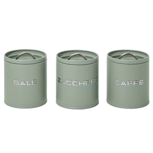 SET BARATTOLI SALE ZUCCHERO E CAFFE'-VERDE SALVIA 