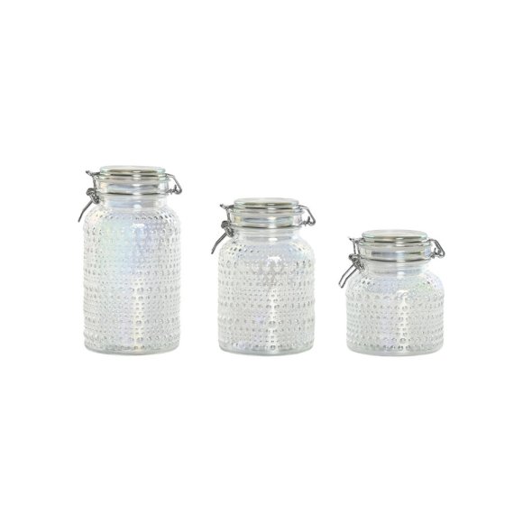 BARATTOLI SET 3 PEZZI IN CRISTALLO E METALLO