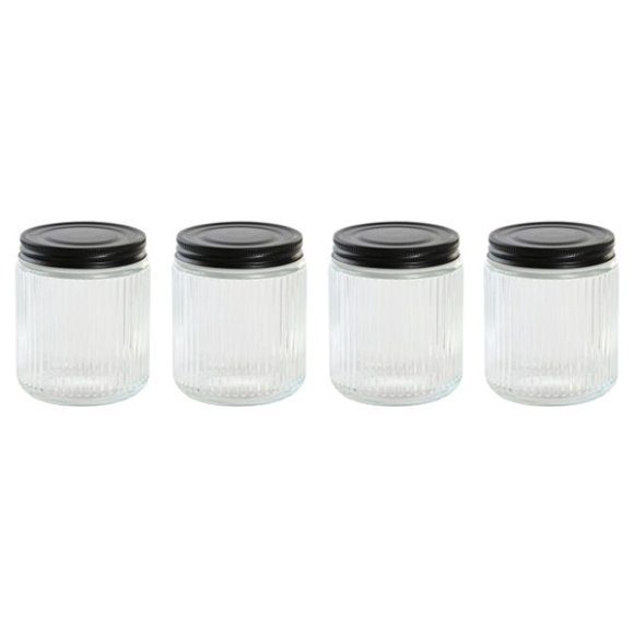BARATTOLI IN CRISTALLO CON TAPPO IN METALLO - SET 4 PEZZI