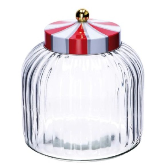 NATALE- BARATTOLO IN VETRO + LATTA DIMENSIONI 18XH20 CM