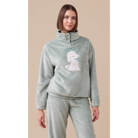 NOI DI NOTTE -Pigiama Donna in Coral Fleece – Articolo Barboncino FA9377