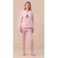 NOI DI NOTTE-Pigiama Donna Caldo Cotone Articolo Orso FA9251