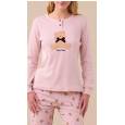 NOI DI NOTTE-Pigiama Donna Caldo Cotone Articolo Orso FA9251