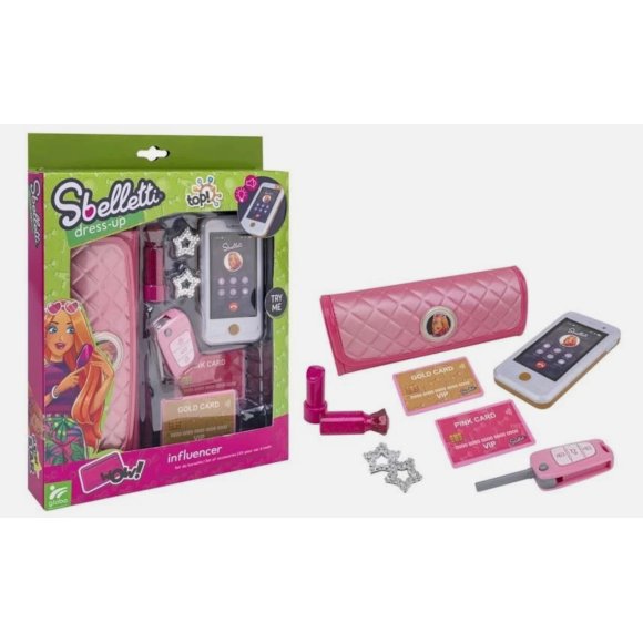 SET GIOCO FASHION CON SMARTPHONE GIOCATTOLO, CHIAVI AUTO REALISTICHE E ACCESSORI MODA 