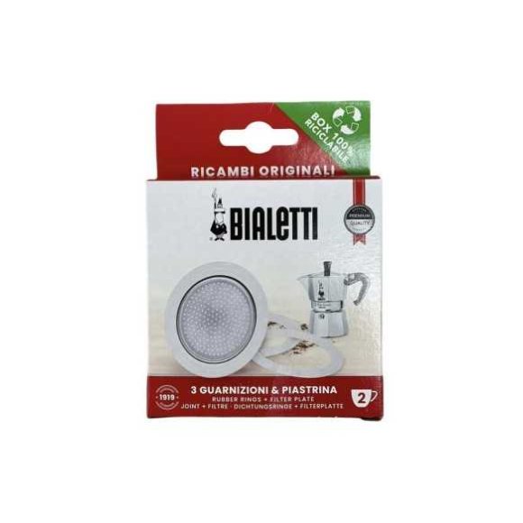 Bialetti - Ricambio Guarnizione + Filtro Per Caffettiera Moka 2 Tazze