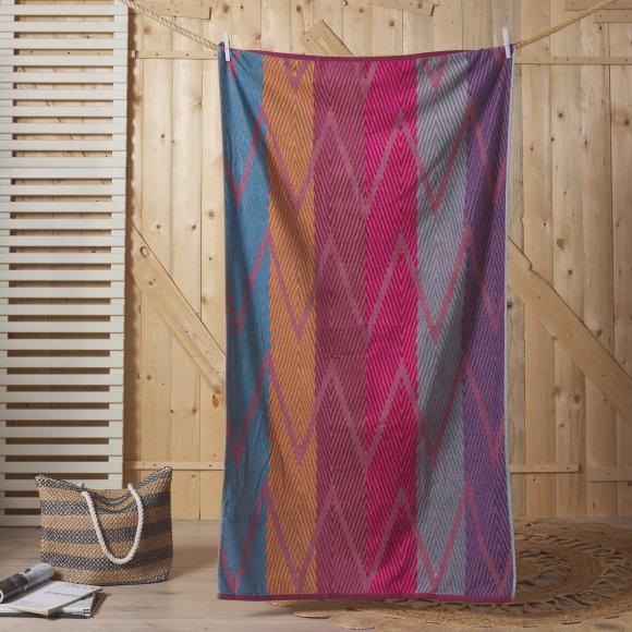 VIA ROMA 60 - TELO MARE JACQUARD "CHEVRON"