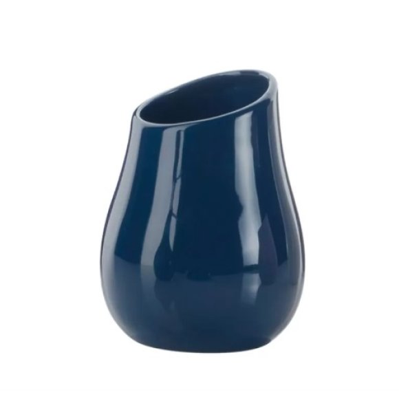 BICCHIERE PORTA SPAZZOLINI "AZALEA" - BLU