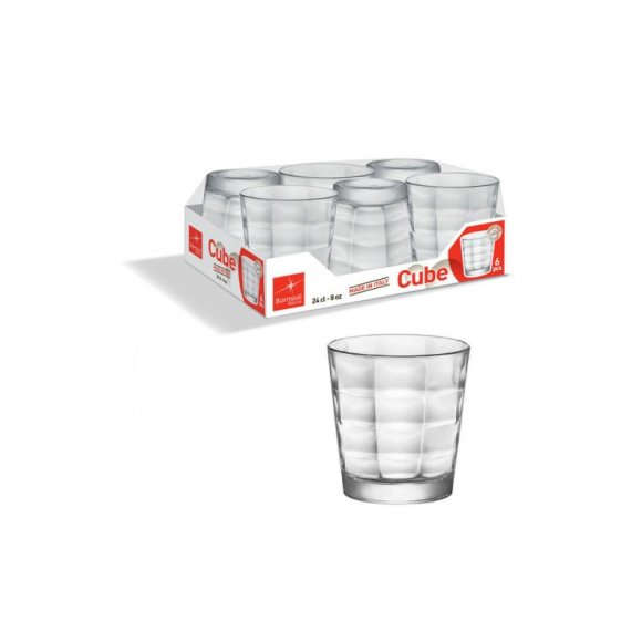 BORMIOLI - BICCHIERE TRASPARENTE CUBE ACQUA 24 CL - 6 PEZZI
