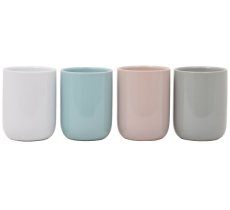 BICCHIERE PORTA SPAZZOLINI CERAMICA - COLORI ASSORTITI