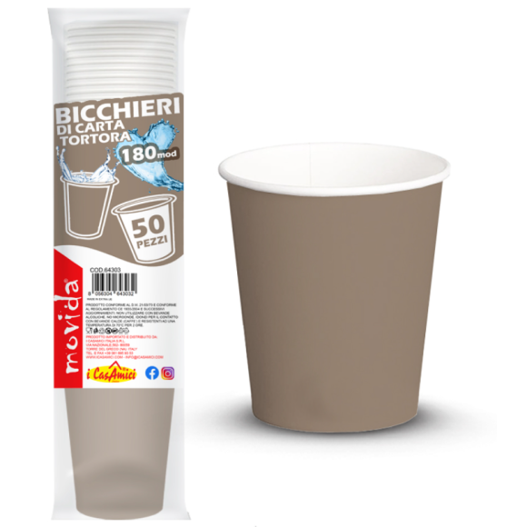 MOVIDA BICCHIERI BIO PER ACQUA TORTORA - 50 PEZZI MOVIDA BICCHIERI BIO PER ACQUA TORTORA - 50 PEZZI