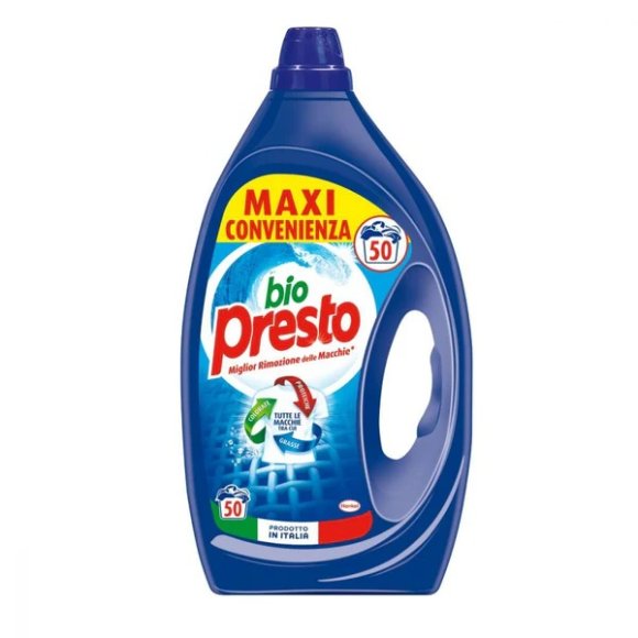 Bio Presto Detersivo Lavatrice Liquido – Maxi Convenienza – 50 Lavaggi